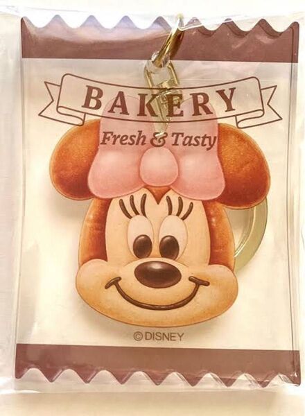 ディズニー ミニーちゃんの顔パン ベーカリーシークレットキーチェーン アクリルキーホルダーチャーム 食品サンプル フェイクフード