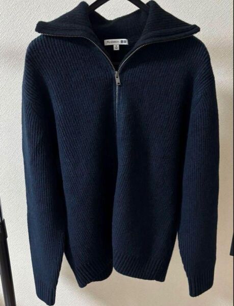 【未使用】UNIQLO JWANDERSON スフレヤーンリブフルジップセーター Mサイズ ネイビー