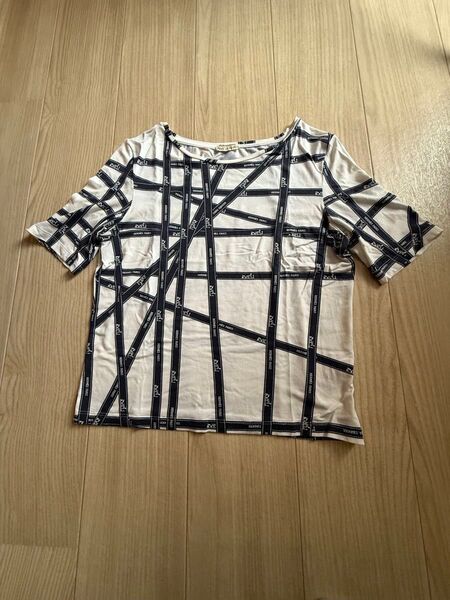 Tシャツ HERMES マンジェラ期 リボン柄 エルメス トップス 半袖