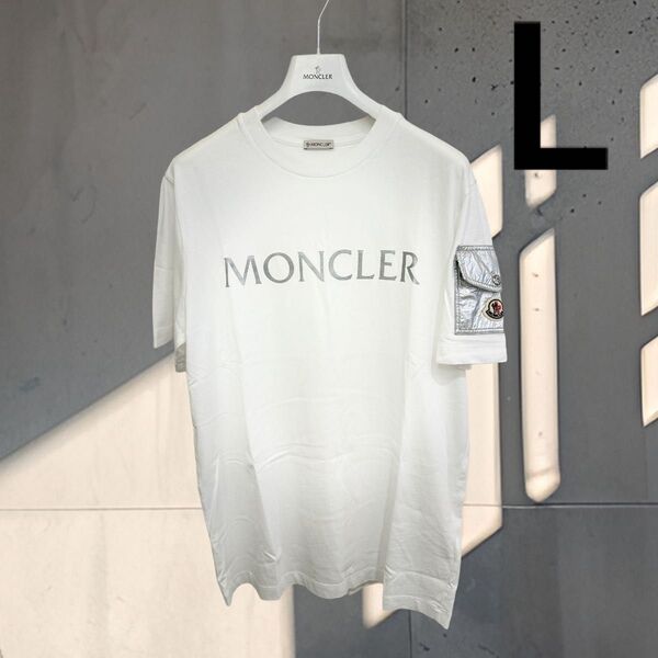 新品●MONCLER●半袖 Tシャツ 白 ホワイト ロゴ ポケット ワッペン