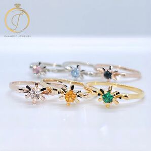 single flower ring. (ピンキーリング可)ゴールド イエローゴールド ピンクゴールド シルバー 指輪 リングペア