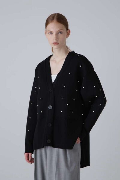 美品 ADORE アドーア 24AW パール ニット カーディガン 38 531-4270921
