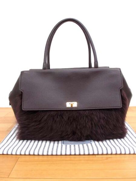美品 アニヤハインドマーチ 24AW シートン トップハンドル トートバッグ シアリング