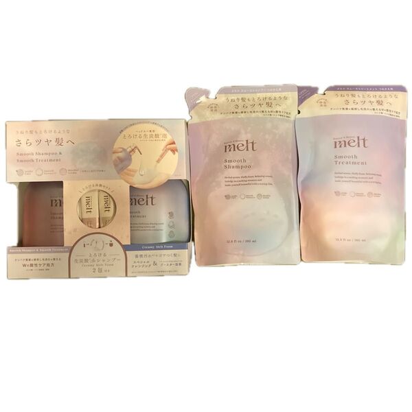 花王 melt スムースシャンプー トリートメント本体&つめかえ セット