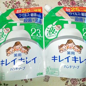 ☆増量タイプ!!キレイキレイ 薬用 液体ハンドソープ 詰替え用2袋セット!!☆