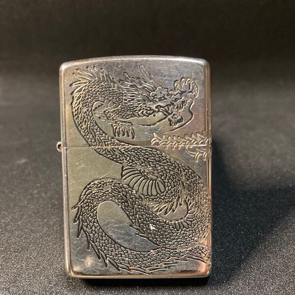 ZIPPO ジッポー ライター3面デザイン 表龍 、裏鳳凰、シルバーカラー2008年製