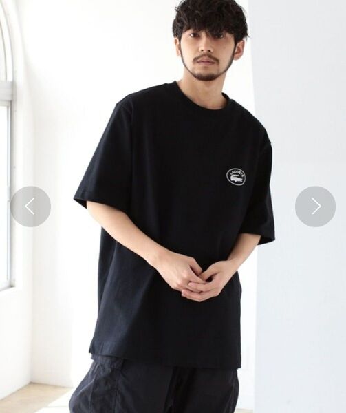 LACOSTE×BEAMS/別注Logo T-shirt/黒/L/訳あり