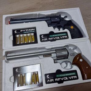 クラウンモデル コルトパイソン 8inch S&W M629 8inch 2丁セット エアーリボルバー