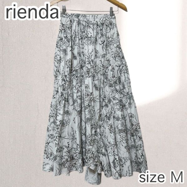 rienda リエンダ バイアスギャザーフラワーJ/WフレアSK スカート Mサイズ