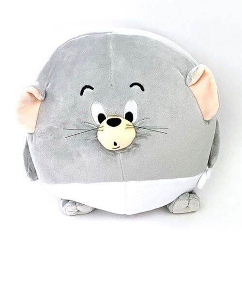 トムとジェリー タフィー もっちりクッション ファニーアート グレー ぬいぐるみ Tom&Jerry TOM and JERRY