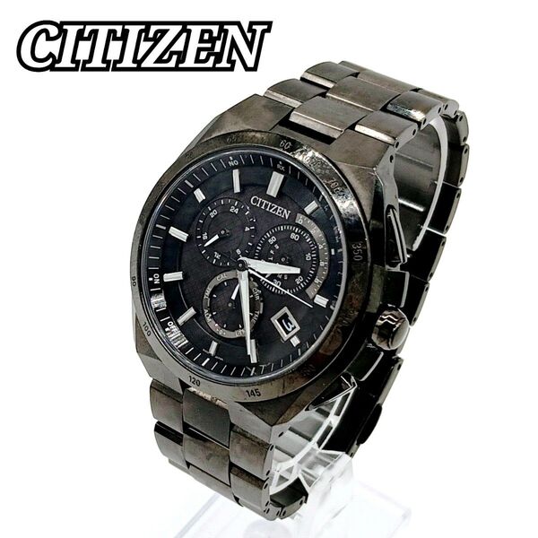 CITIZEN シチズン アテッサ AT3014 電波ソーラー ブラックチタン E610-T018513