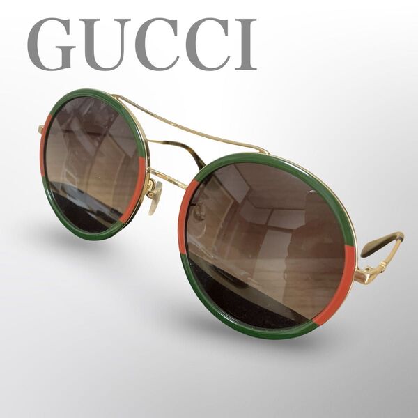 【極美品】GUCCI サングラス GG0061S シェリーライン グッチ ケースつき ラウンド 丸型