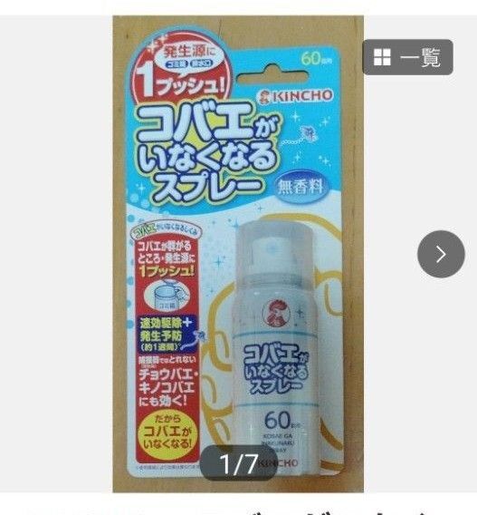 KINCHO コバエがいなくなるスプレー 60回用 無香料 1プッシュ ゴミ箱 排水口