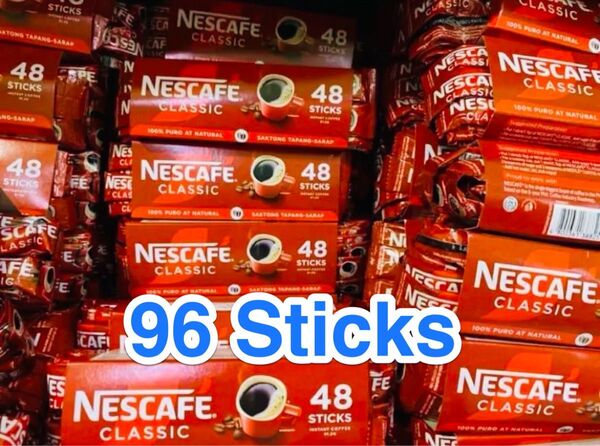 【無糖】NESCAFE ネスカフェ クラシック スティックコーヒー 48本 x 2