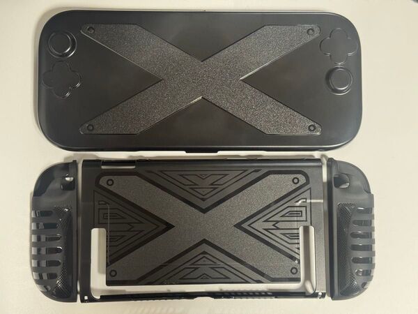 (保護ケースのみ)Switch 2 用 ケース フロントカバー Joycon分離 ブラック グリップ TPU+PCハードシェル