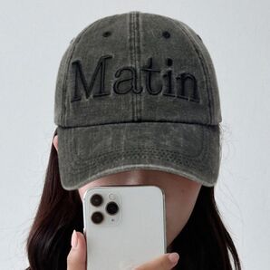 MATIN KIM ロゴウォッシュドキャップ