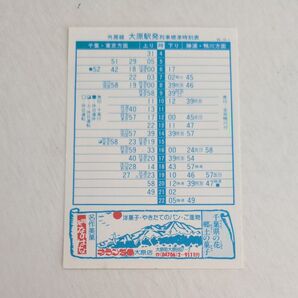 国鉄 外房線 木原線 大原駅 ポケット時刻表 昭和56年10月