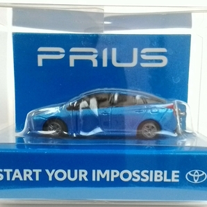 トヨタ プリウス PRIUS LEDキーホルダー ミニカー【非売品】ブルー×ブラックルーフ