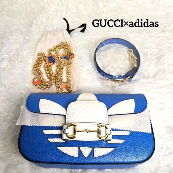 未使用 GUCCI グッチ ショルダーバッグ ハンドバッグ クラッチ 3WAY adidas