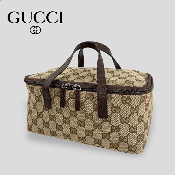 ほぼ未使用■グッチ GUCCI■GGキャンバス ハンドバッグ アクセサリーポーチ