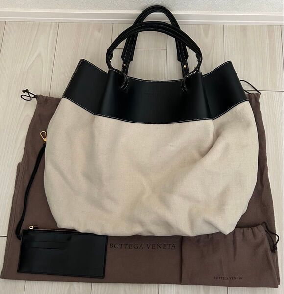 BOTTEGA VENETA ボッテガヴェネタ キャンバスレザーバッグ (バッグインケース付き)