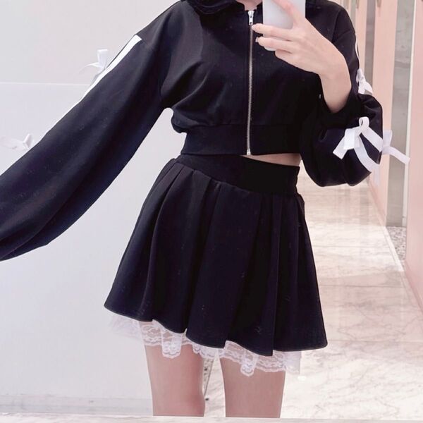 キラキラ美容師あいり Avail レーススカート ブラック