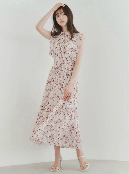 SNIDEL スナイデル Sustainableフリルプリーツワンピース PBEG
