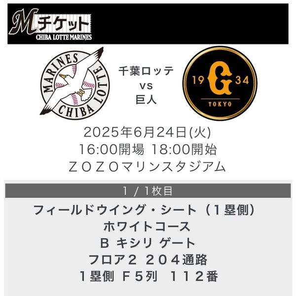 千葉ロッテマリーンズ 巨人 交流戦 6月24日