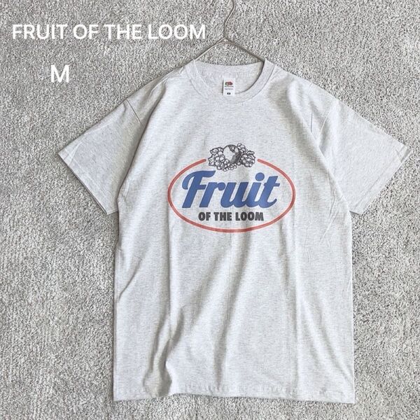 新品 FRUIT OF THE LOOM Tシャツ カットソー ロゴ 半袖 プリント M グレー