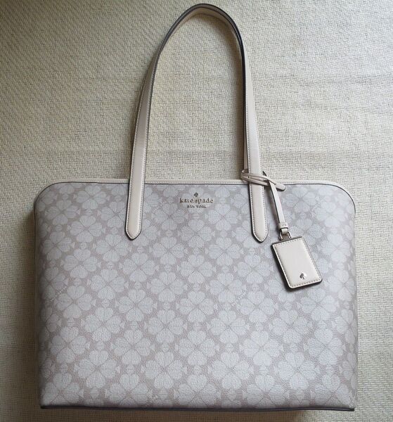 美品 ケイトスペード kate spade スペード フラワーコーテッド キャンバス トートバック ラージ