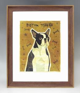 新品☆額付アートポスター★犬の絵☆Boston Terrier☆ボストンテリア☆インテリア☆動物病院／店舗様必見◆5