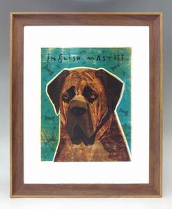 新品☆額付アートポスター★犬の絵☆English Mastiff (Brindle)☆イングリッシュ・マスティフ☆インテリア☆動物病院／店舗様必見◆102