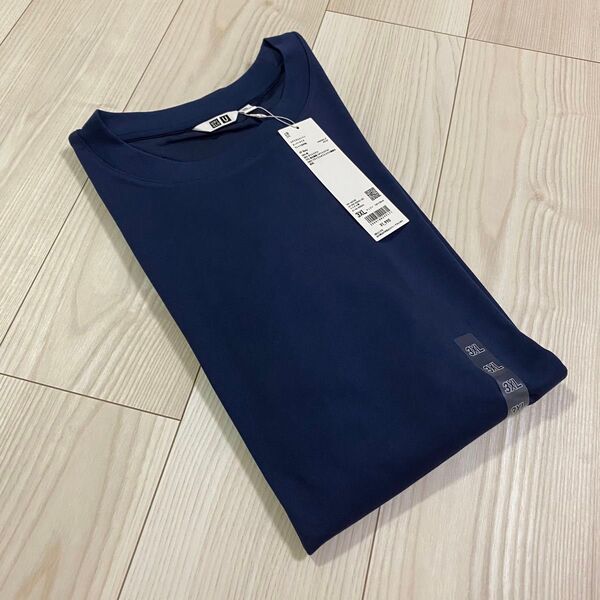 新品 タグ付き ユニクロ エアリズムコットンオーバーサイズt ネイビー 3XL