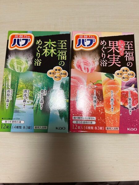新品未使用☆花王 バブ 入浴剤【至福の果実めぐり浴・至福の森めぐり浴】24錠 kao