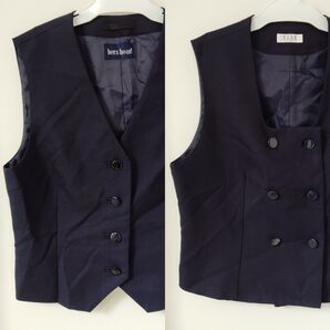 コスプレ等に 女子制服 前ボタンベスト 2着セット 160A