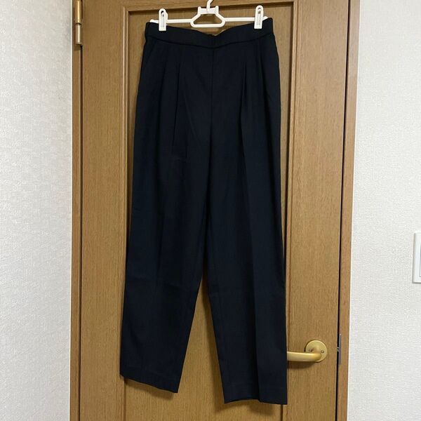 グローバルワーク ウツクシルエットテーパードパンツ ブラック 黒 Lサイズ
