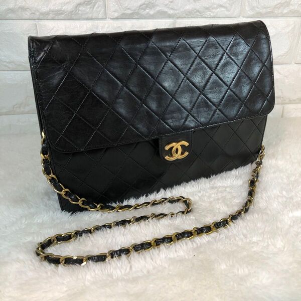 CHANEL シャネル マトラッセ チェーンショルダーバッグ ココマーク 黒