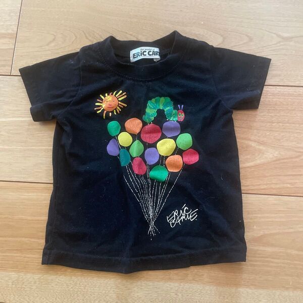 エリック・カール はらぺこあおむし 黒Tシャツ 80