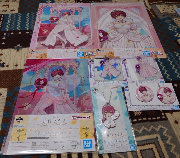 【宝鐘マリン7点セット】一番くじ ホロライブ ラバーチャーム 缶バッジ アクリルスタンド ビジュアルボード クリアファイル