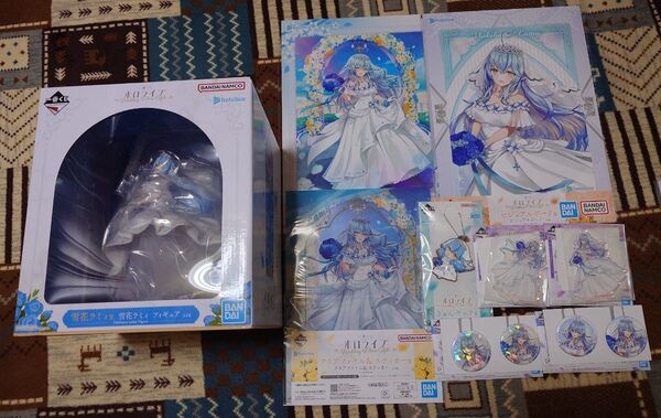 【雪花ラミィ9点セット】一番くじ ホロライブ フィギュア ラバーチャーム 缶バッジ アクリルスタンド ビジュアルボード