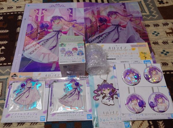 【常闇トワ8点セット】一番くじ ホロライブ ちょこのっこフィギュア ラバーチャーム 缶バッジ アクリルスタンド ビジュアルボード