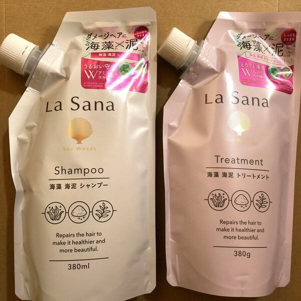 【10】ラサーナ 海藻 海泥シャンプー&トリートメント 詰替 セット 380ml/380g