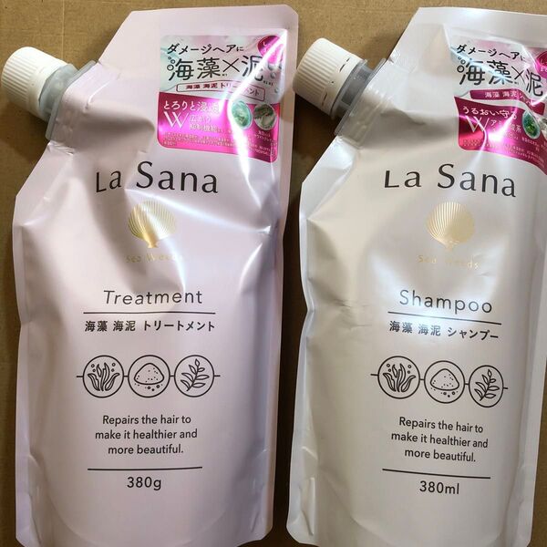 【11】ラサーナ 海藻 海泥シャンプー&トリートメント 詰替 セット 380ml/380g