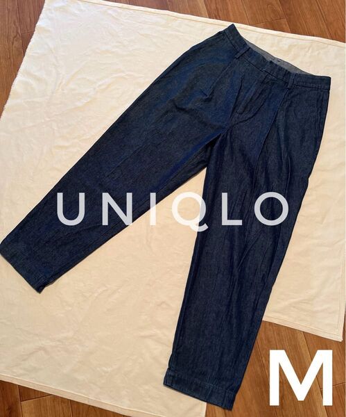 UNIQLO ユニクロ タック入りコットンパンツ ブルー M 良品です^_^