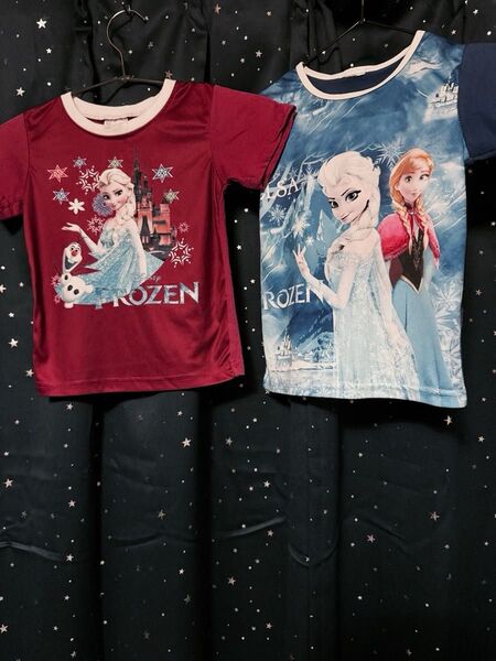 アナ雪 可愛いピンクとクールなブルーのTシャツ2枚セット♪ 半袖 アナと雪の女王♪