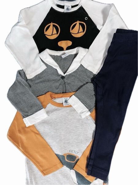 プチバトーTシャツ2枚 & プチバトーパンツ1枚 セット♪サイズ86cm♪+プチバトーTシャツ1枚サービス ♪