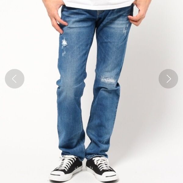 YANUK ヤヌーク MEN'S ダメージ スリムストレート デニムパンツ MICHEL/57261007 ジーンズ サイズ30