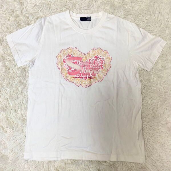 ハイビスカス 半袖Tシャツ ハイビT ホワイト Mサイズ ラメ キラキラ y2k 平成レトロ