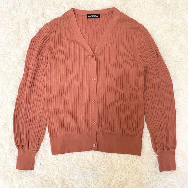 UNITED ARROWS GREEN LABEL RELAXING 長袖Vネックカーディガン レンガ色