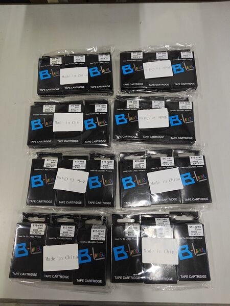 B-LABEL 互換テープ 3個セットカシオネームランド 6mm/9mm/12mm 8セット 白テープ/黒文字